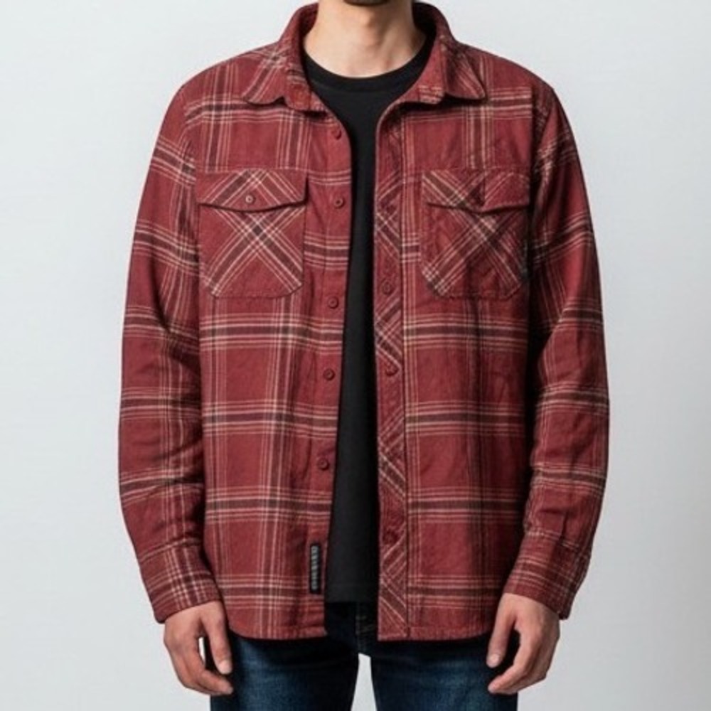 Outdoor Research Sandpoint Flannel Shirt Mens M Red Plaid Long Sleeve Button